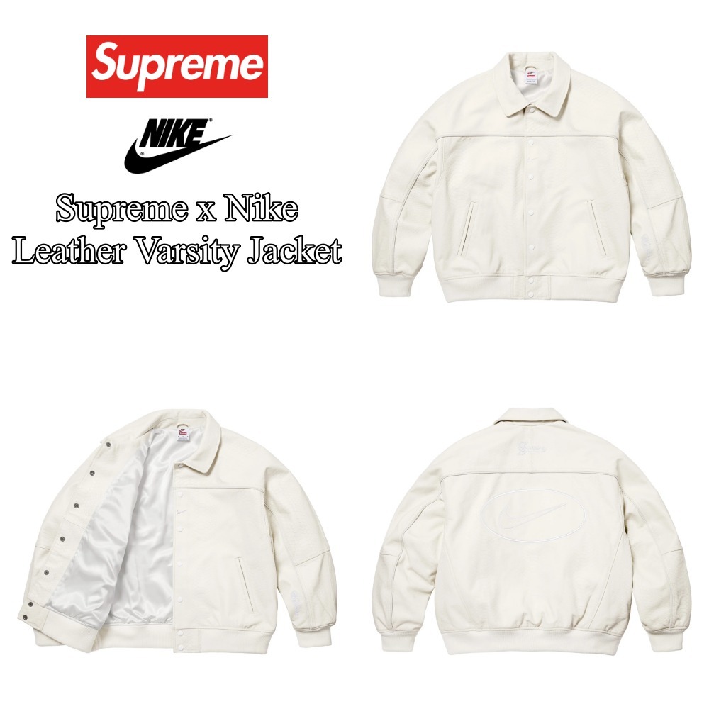 Supreme x Nike】Leather Varsity Jacket☆Snakeskin☆25SS☆ (Supreme