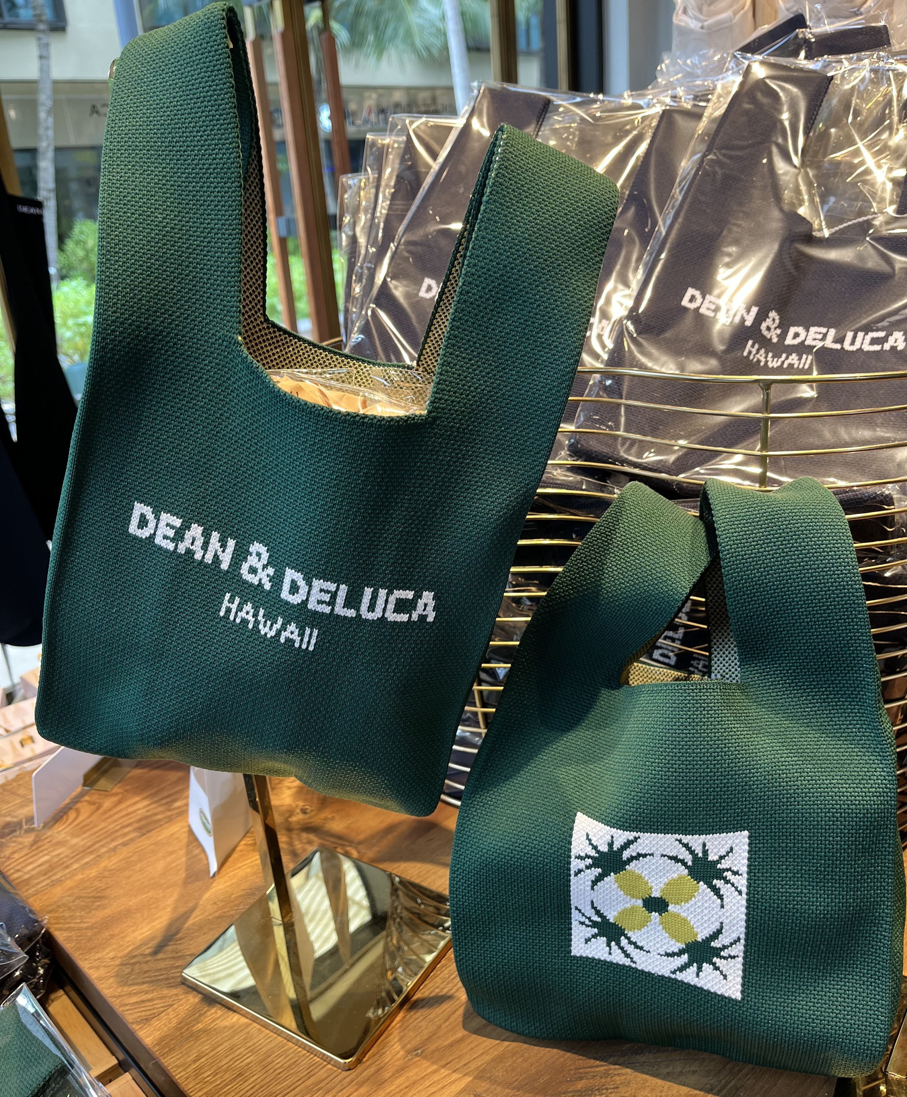 DEAN＆DELUCAハワイ☆カカアコ店限定 ニットバッグ 緑/Pineapple