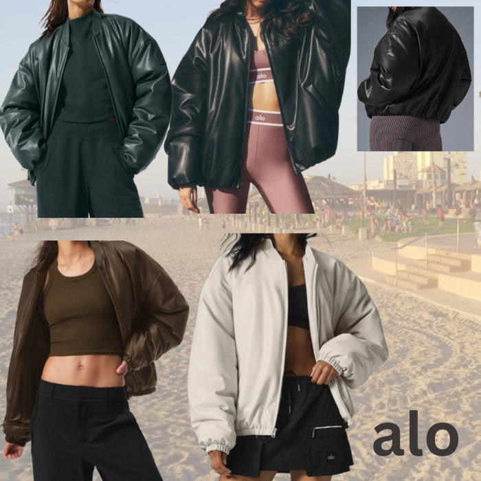 秋冬☆Black Pink ジス着用【alo】ボンバージャケット (ALO Yoga