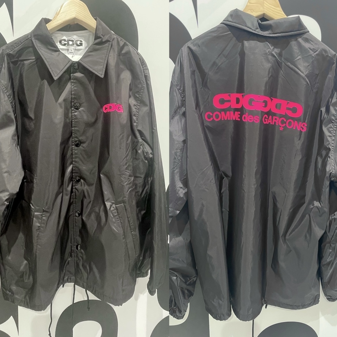 国内発送【COMME des GARCONS】CDG PINK LOGO COACH JACKET5 (COMME