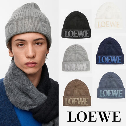 ホワイト（白）系 LOEWE(ロエベ) ニットキャップ・ビーニー(メンズ