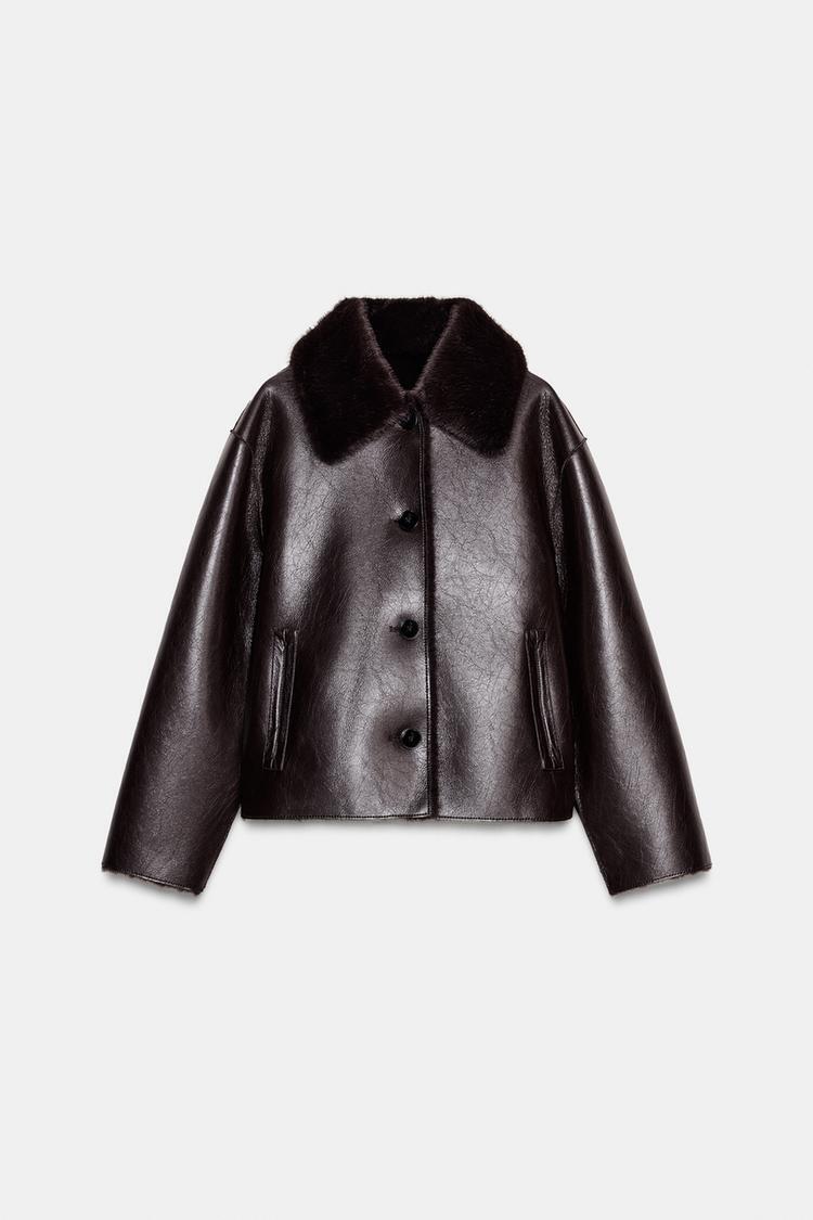 ZARA リバーシブル ダブルフェイス フェイクレザージャケット (ZARA
