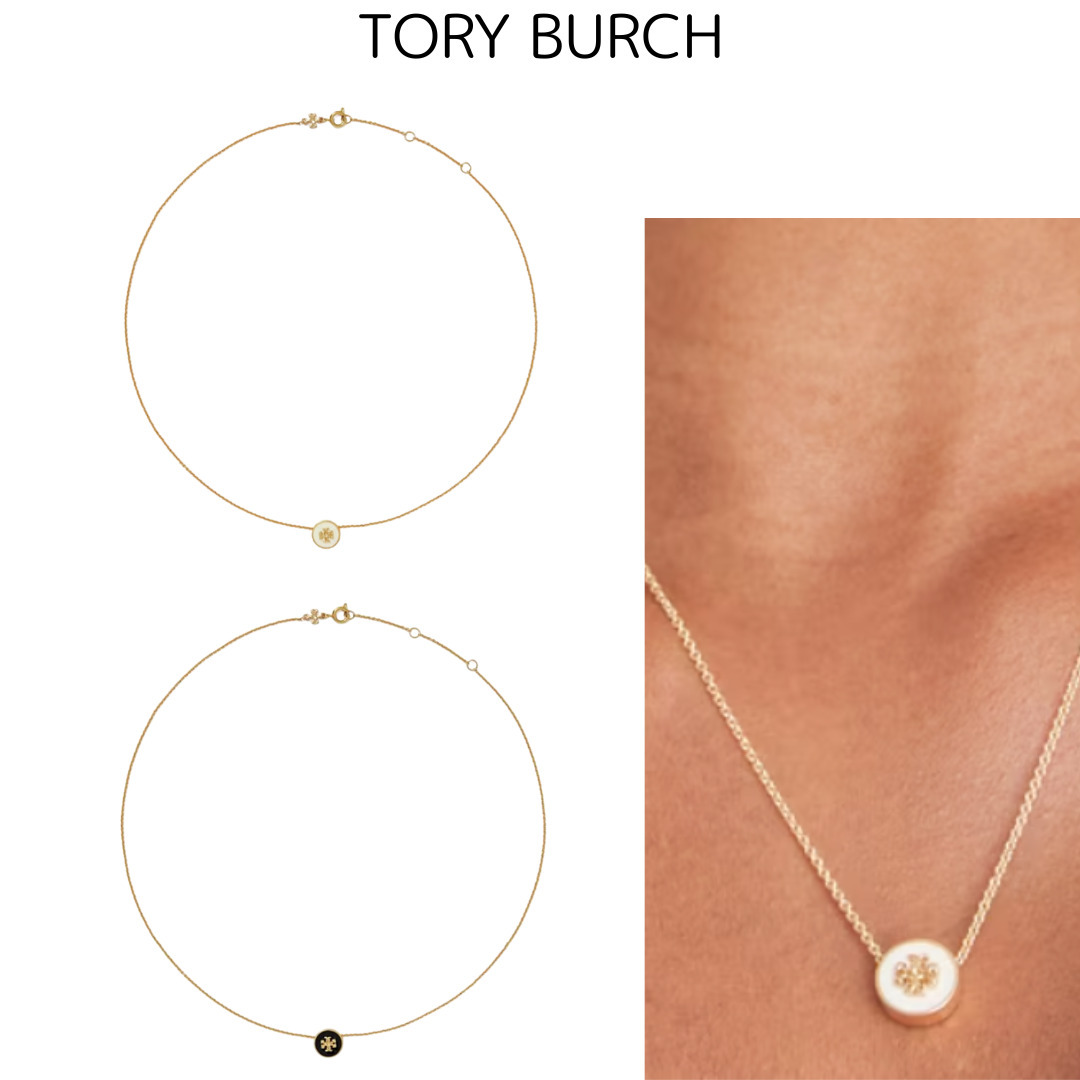 TORY BURCH〉アイコン エナメル ペンダント ネックレス (Tory Burch