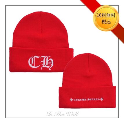 レッド（赤）系 CHROME HEARTS(クロムハーツ) ニットキャップ