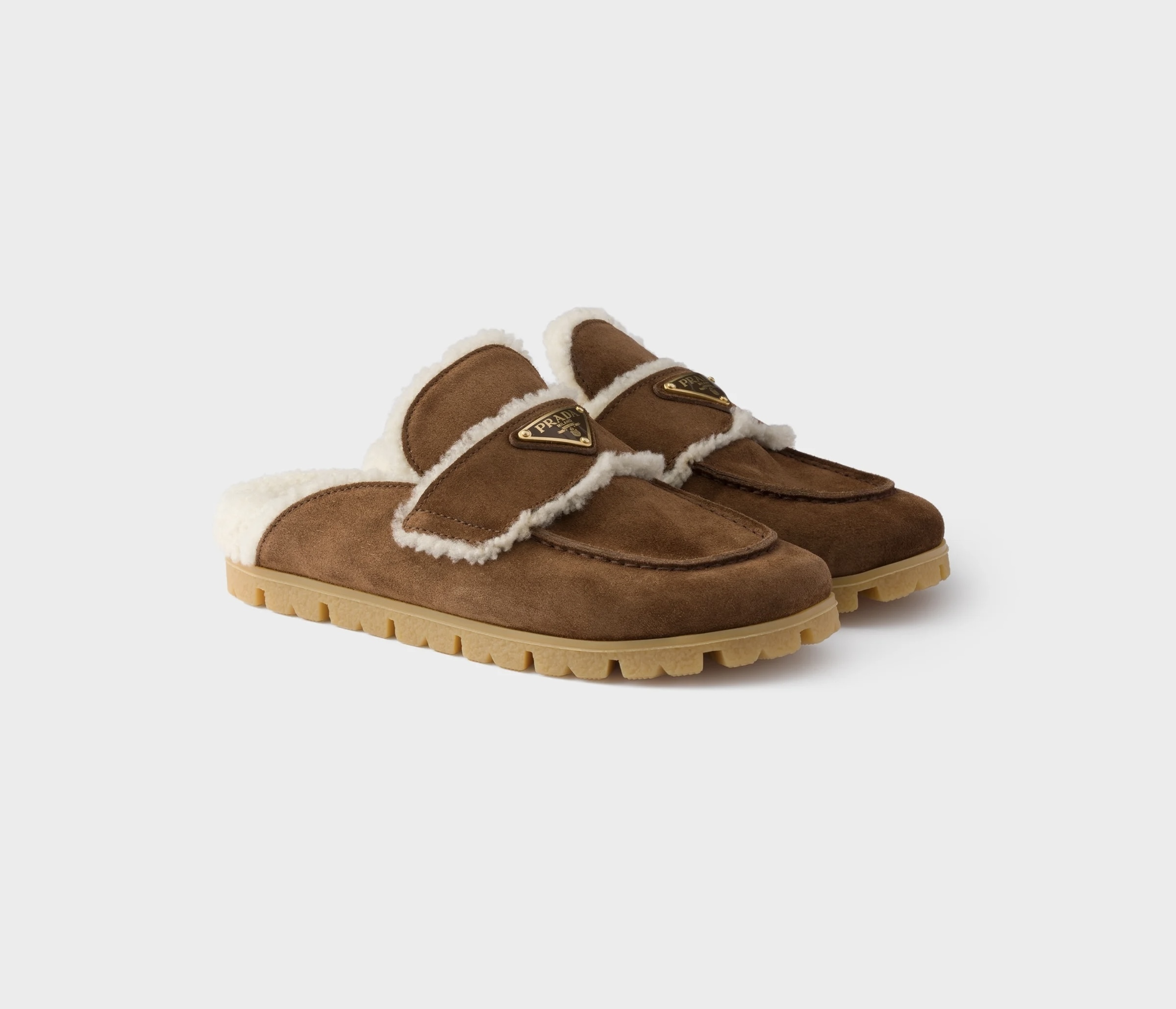 もふもふ可愛い】PRADA プラダ スエード×シアリング ミュール (PRADA