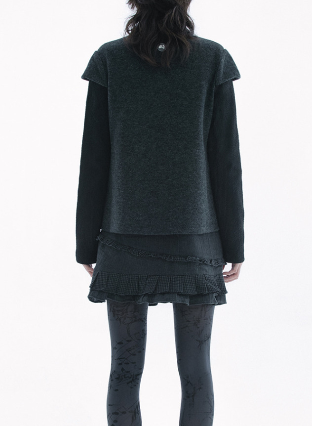 ☆hug your skin☆ Round collar knit jacket 韓国発