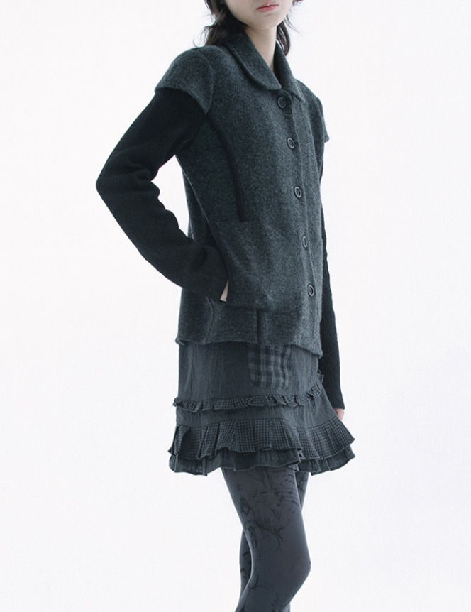 ☆hug your skin☆ Round collar knit jacket 韓国発