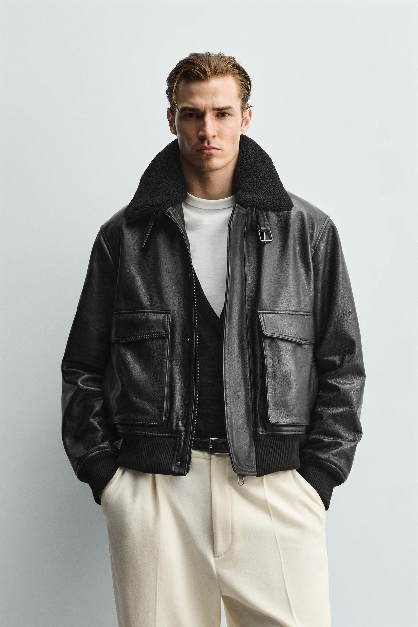 ZARA レザー切り替えカラージャケット (ZARA/ジャケットその他) 5479