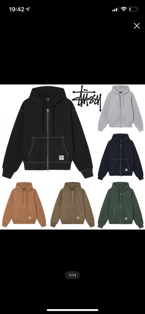 STUSSY】DOUBLE FACE LABEL ZIP HOODIE ジップアップ (STUSSY/パーカー