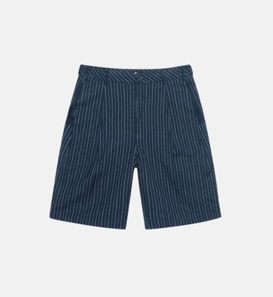 ☆関税込☆STUSSY☆VOLUME PLEATED SHORT WRINKLED STRIPE☆ (STUSSY