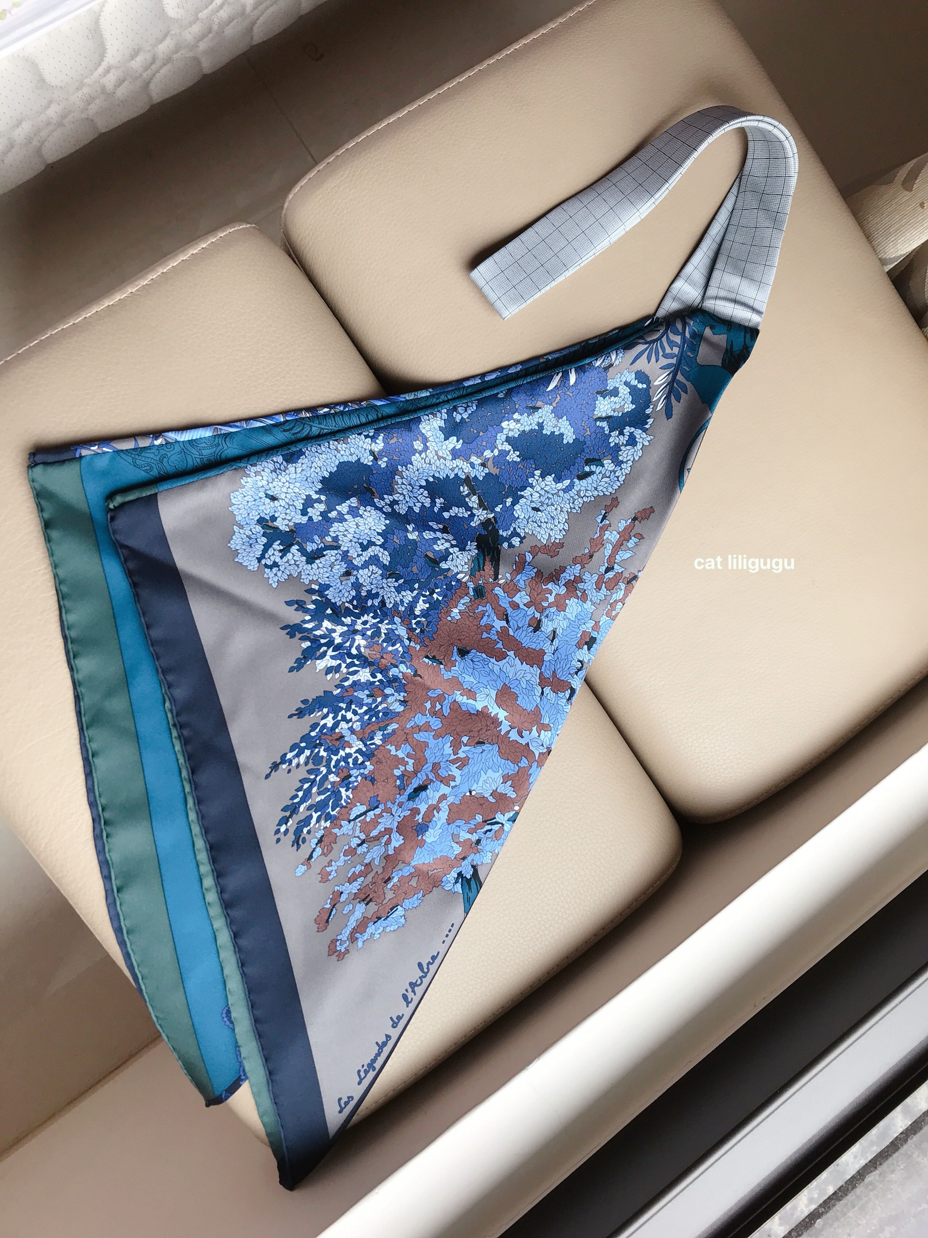 エルメス)プティアッシュ☆カレとネクタイ シルクスカーフ (HERMES