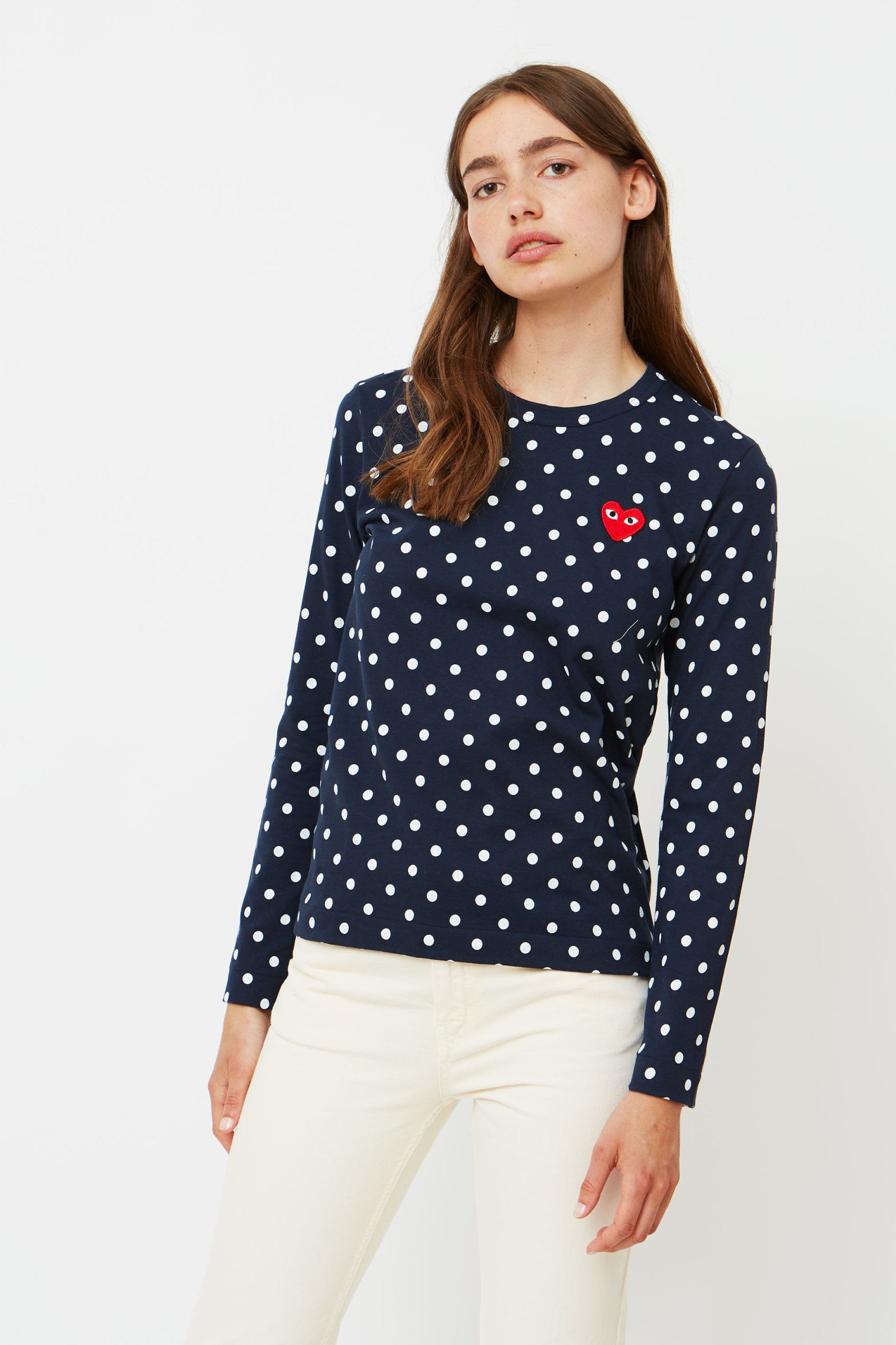 COMME des GARCONS レディース ドット 長袖 Tシャツ (COMME des