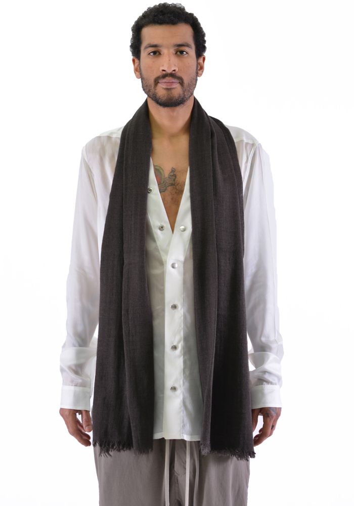 RICK OWENS RU20S7470 SCARF NEW LERA MEGA BRONZE (RICK OWENS