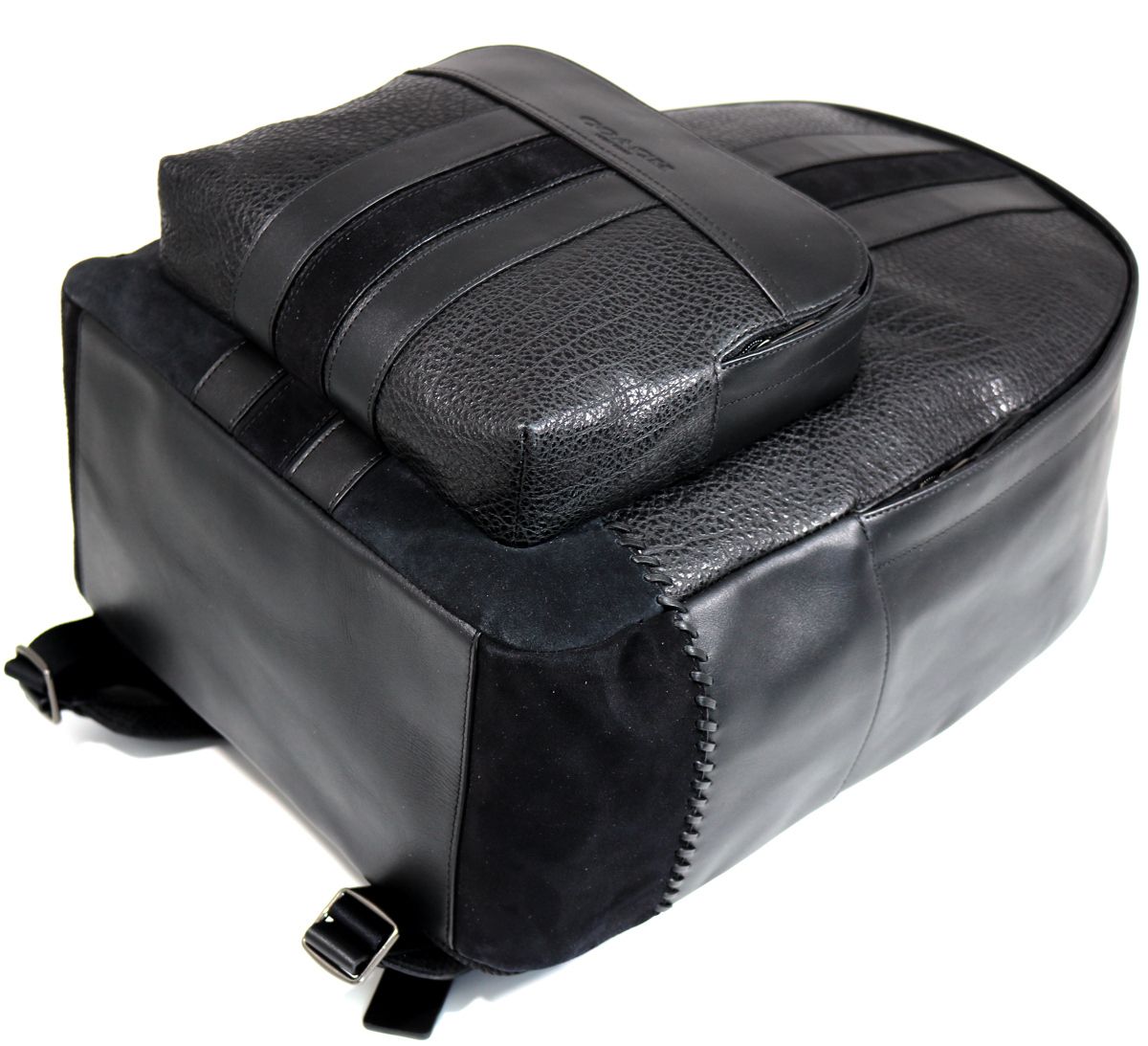 ブラック COACH HOUSTON BACKPACK WITH BASEBALL STITCH (Coach/バック
