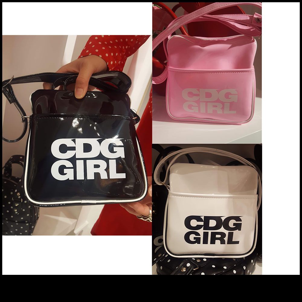 COMME des GARCONS GIRL ロゴ 四角 エナメル ショルダーバッグ (COMME