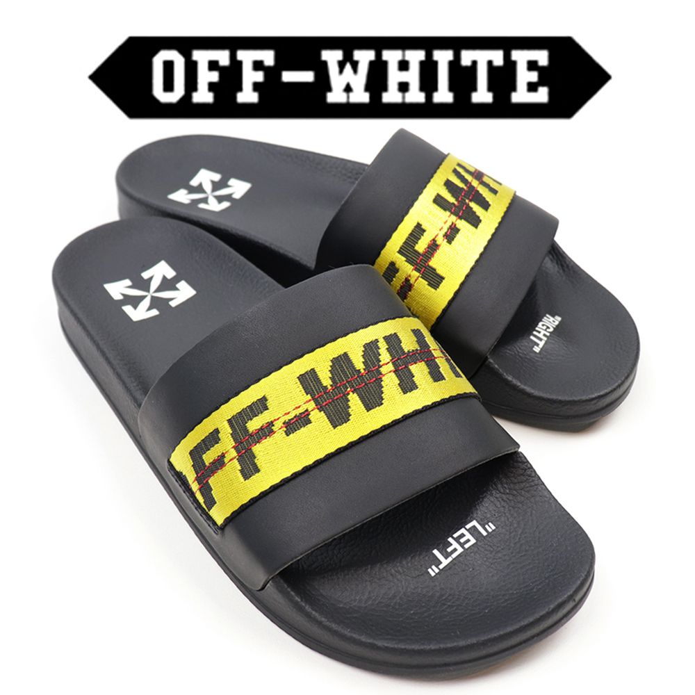 OFF-WHITE シャワーサンダル ラバー スライド サンダル テープ (Off