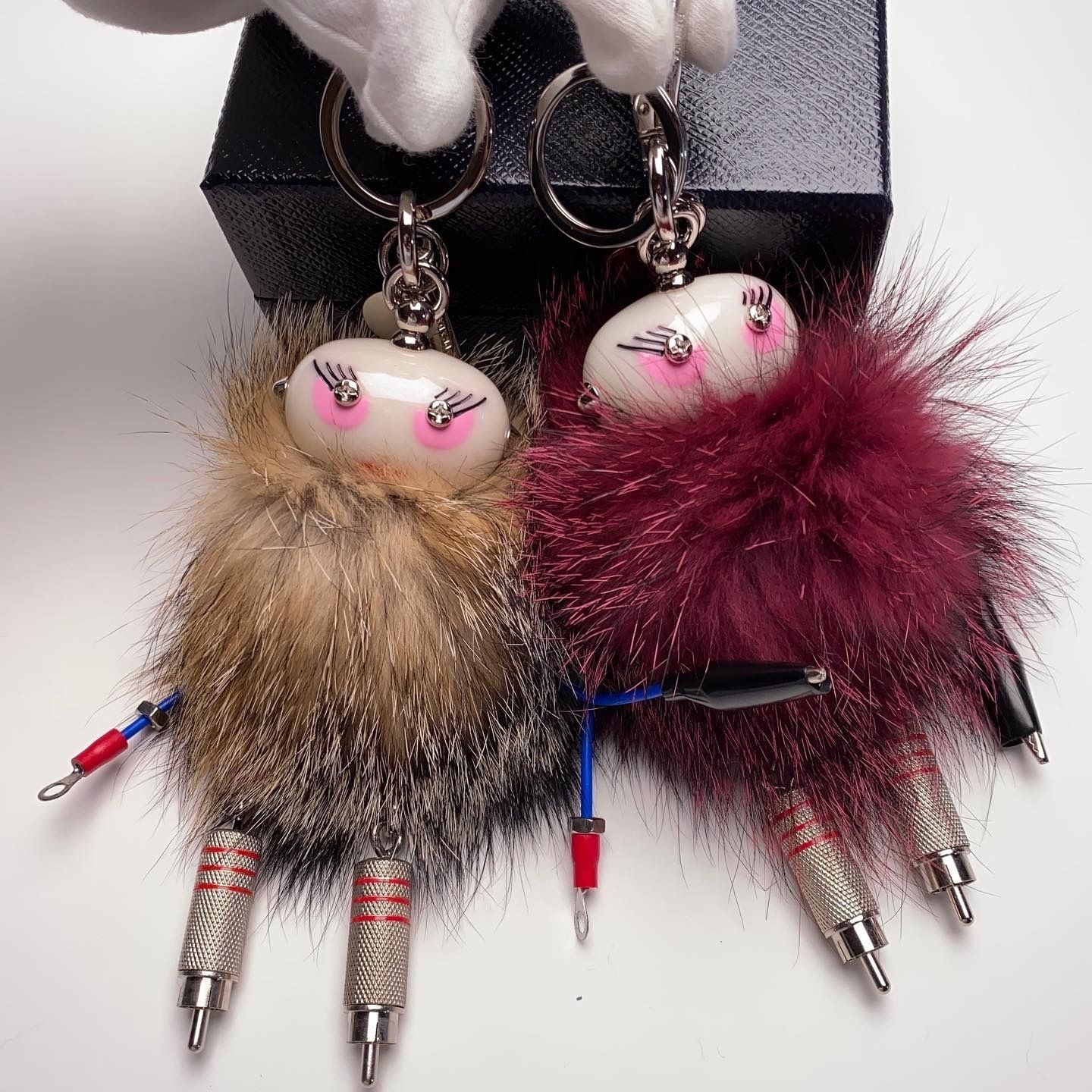 PRADA☆プラダ キーホルダー ロボット フォックス リアルファー (PRADA