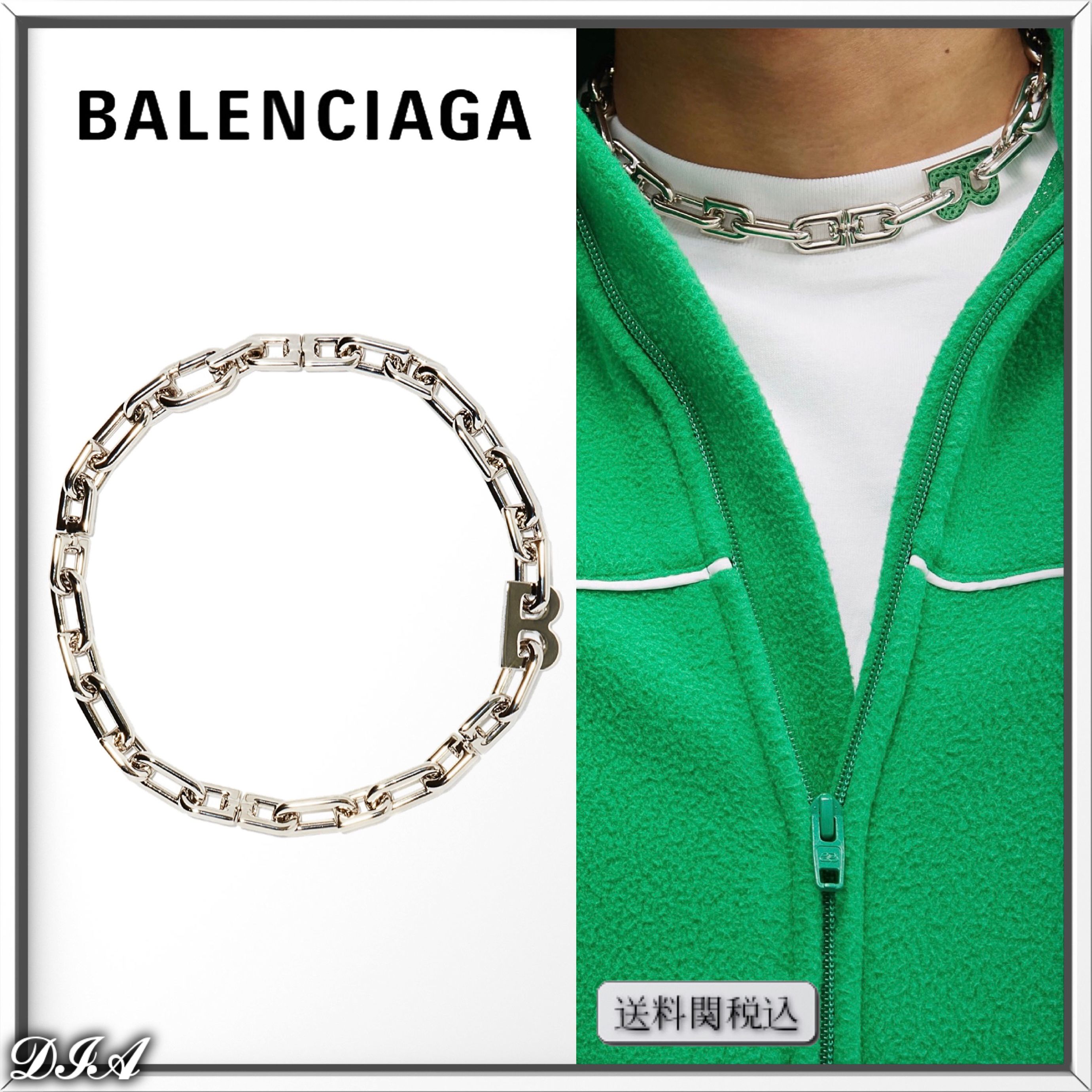 BALENCIAGA Bプレート チェーン ネックレス 人気 (BALENCIAGA