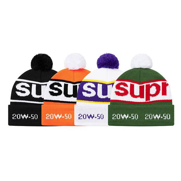 シュプリーム☆ビッグロゴポンポンビーニー☆ニット帽 (Supreme/ニット