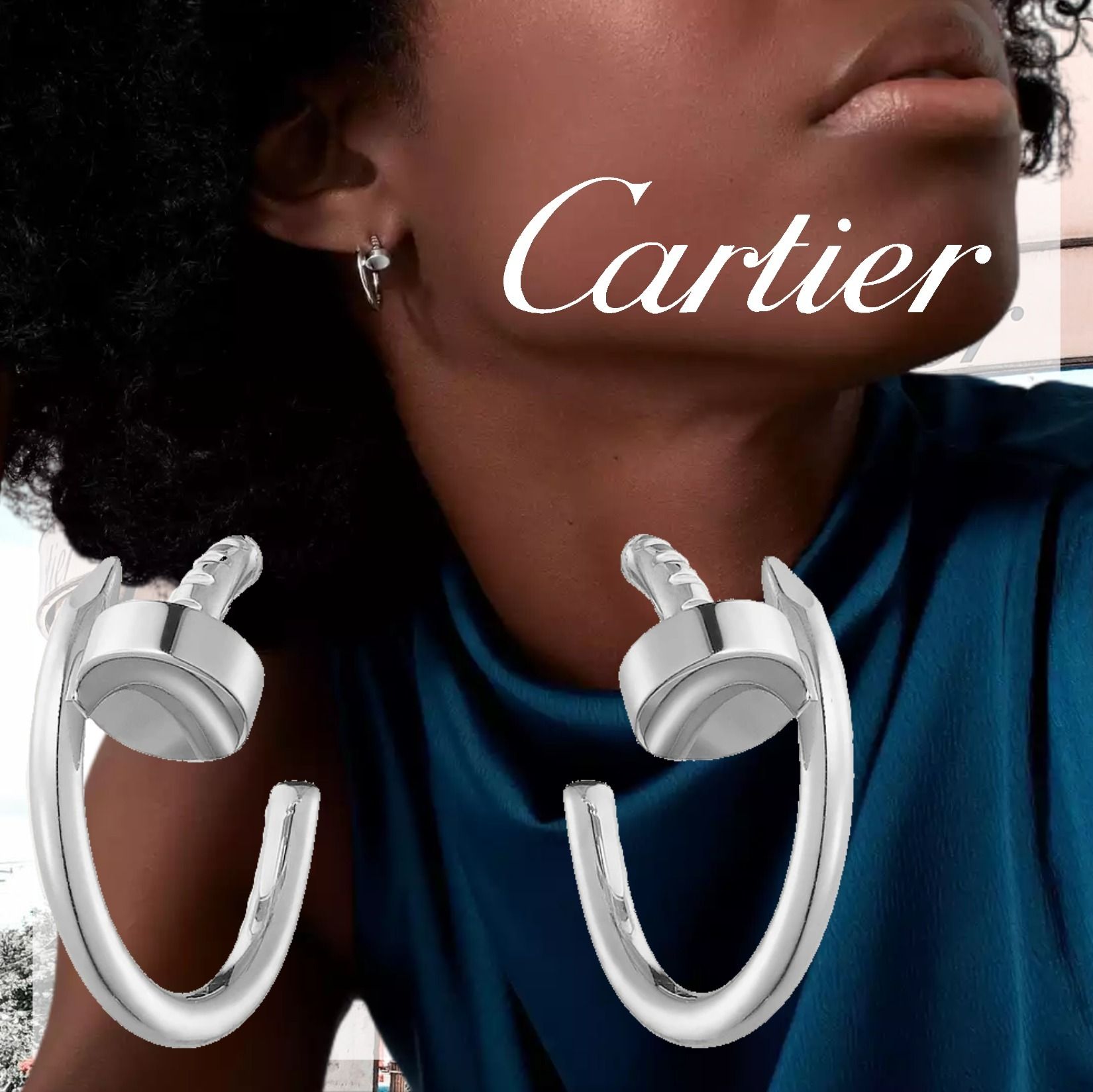 人気☆即納【カルティエ】ジュスト アン クル イヤリング 18K 金