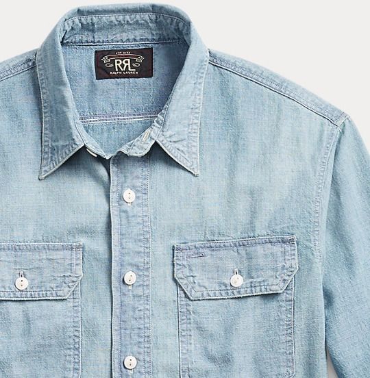希少☆ RRL(ダブルアールエル) インディゴ シャンブレーシャツ (RRL
