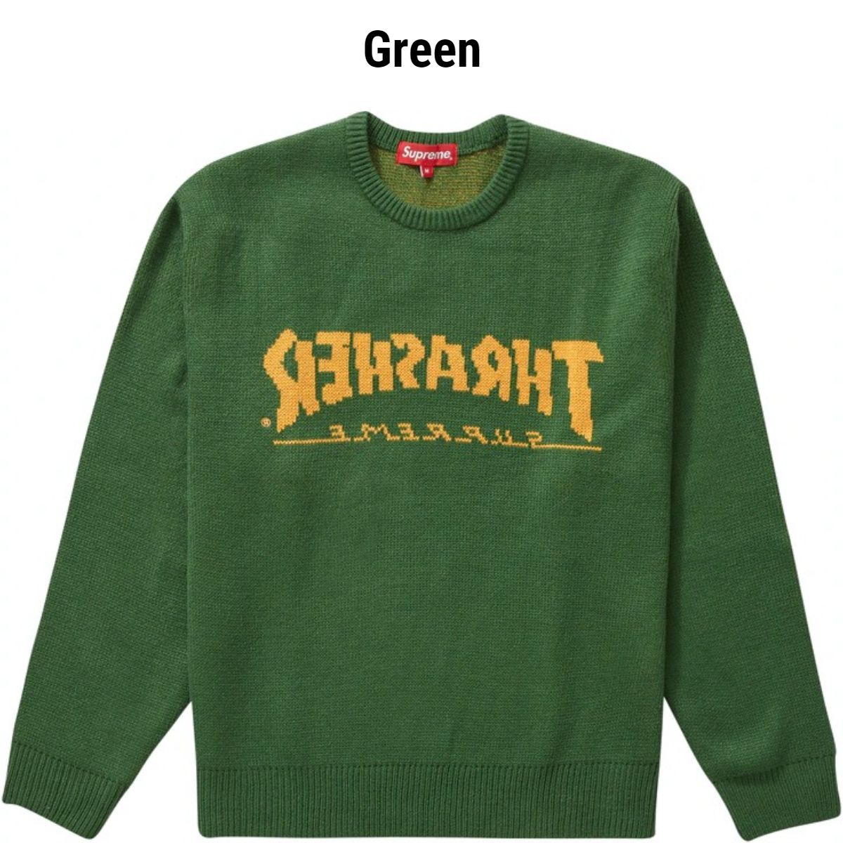 シュプリームxスラッシャー Thrasher☆ロゴセーター☆スケーター
