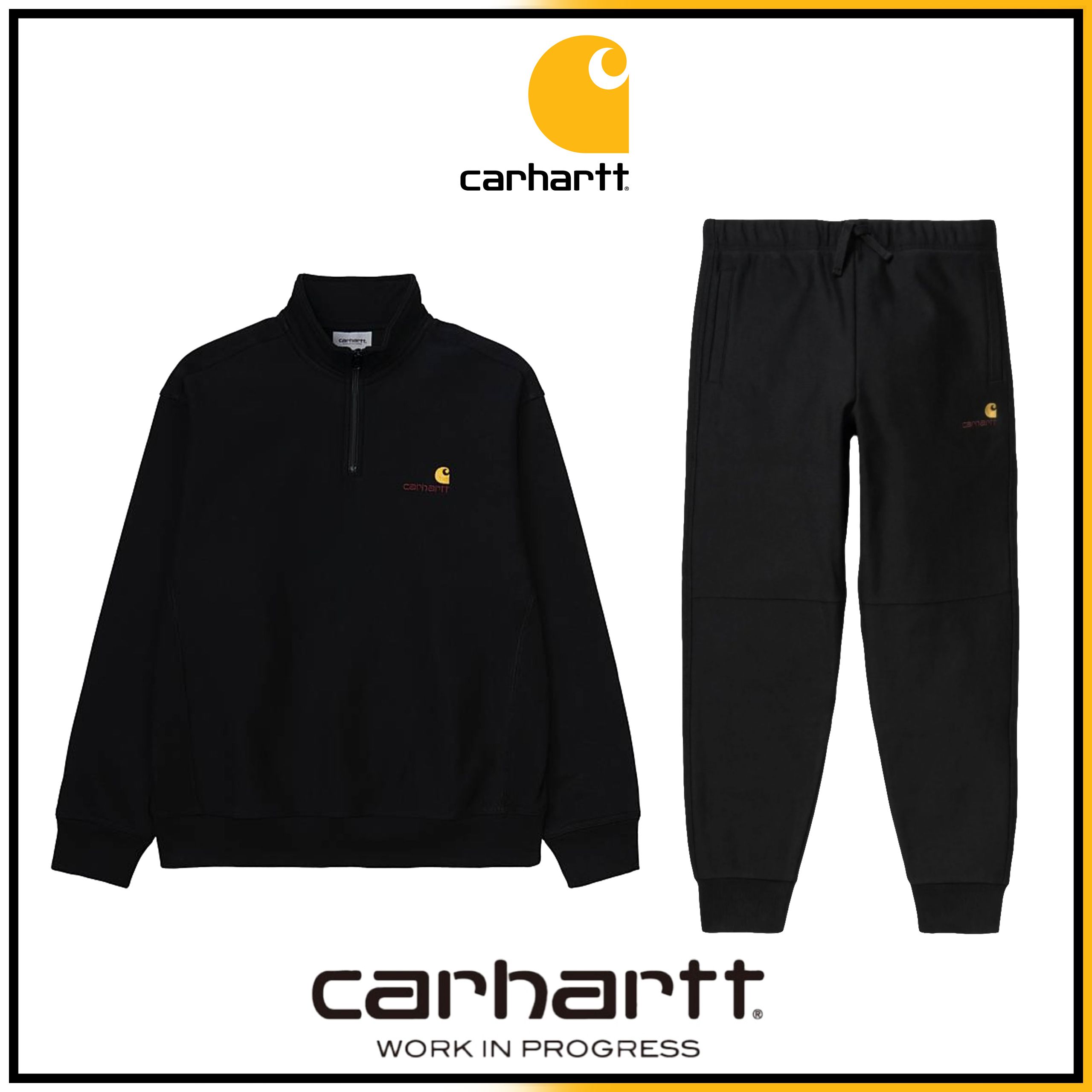 Carhartt American Script 刺繍 ジップ スウェット セットアップ