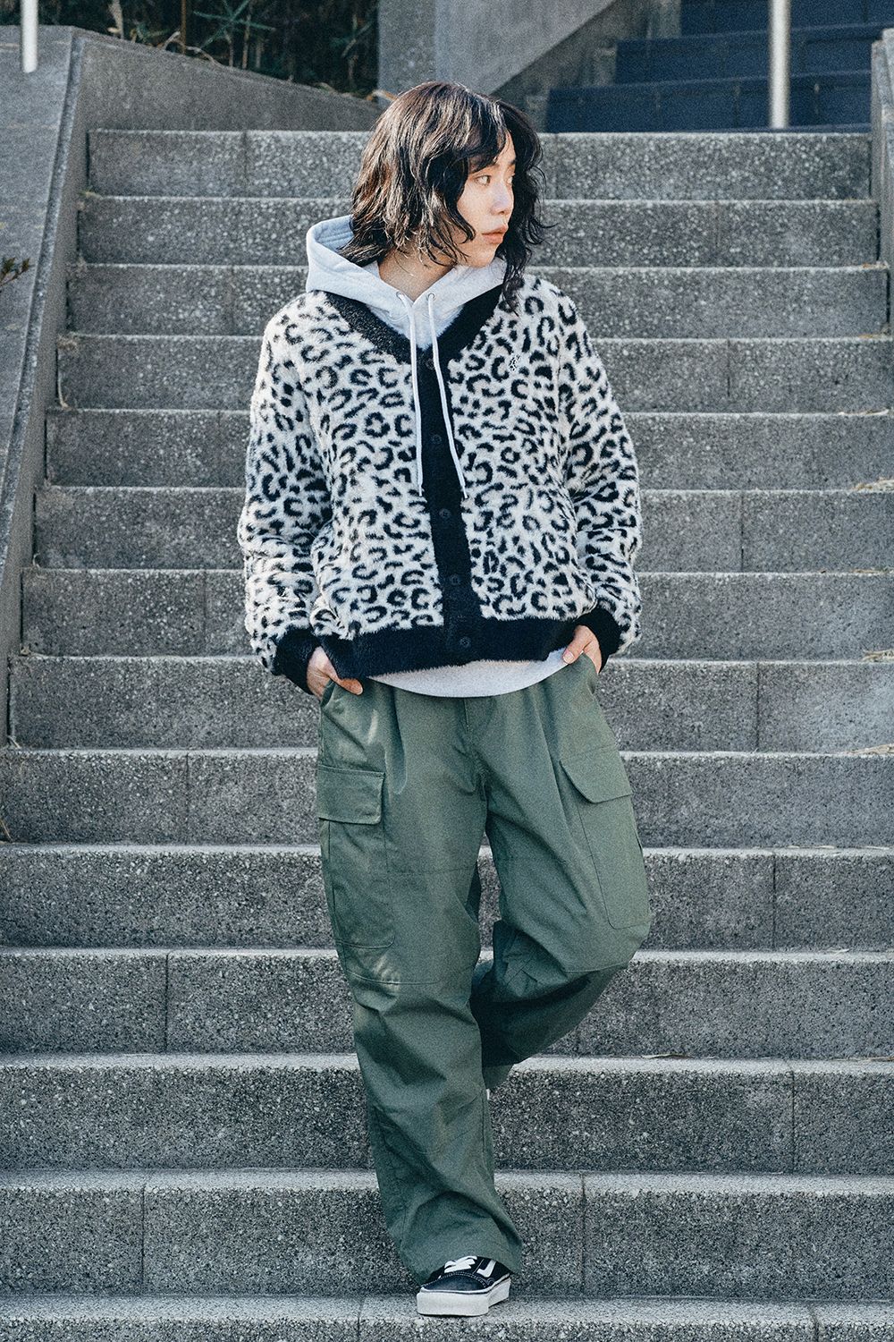HUF ハフ Snow Leopard Cardigan カーディガン ヒョウ柄 長袖 (HUF