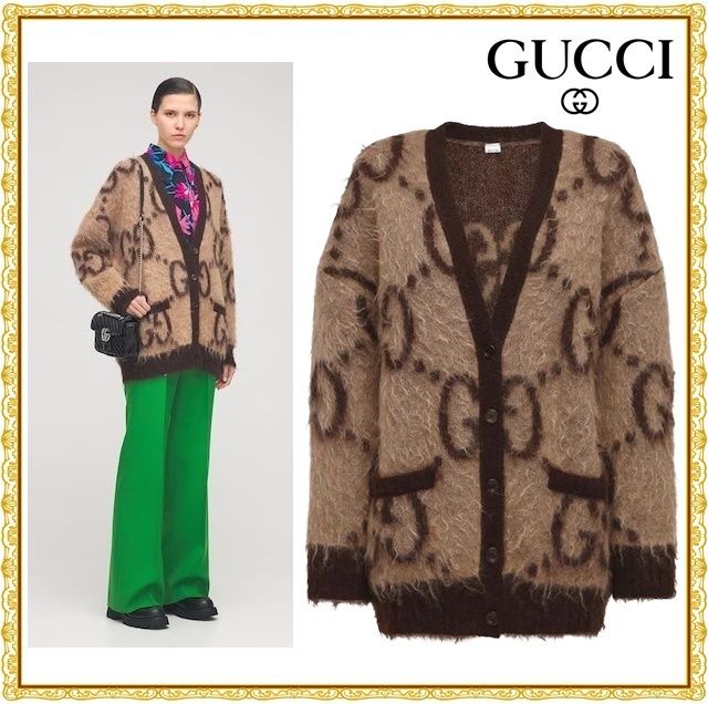 関税送料込】GUCCI GG オーバーサイズ モヘア カーディガン (GUCCI