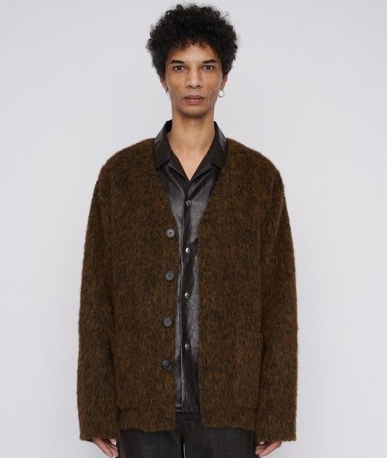 OUR LEGACY CARDIGAN OLIVE MELANGE MOHAIR 44 SIZE (OUR LEGACY