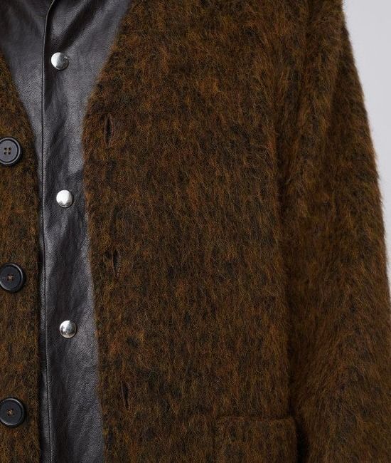OUR LEGACY CARDIGAN OLIVE MELANGE MOHAIR 44 SIZE (OUR LEGACY