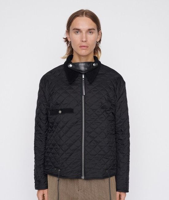 OUR LEGACY REVERSIBLE VARSITY JACKET BLACK MILLED MOLESKIN (OUR