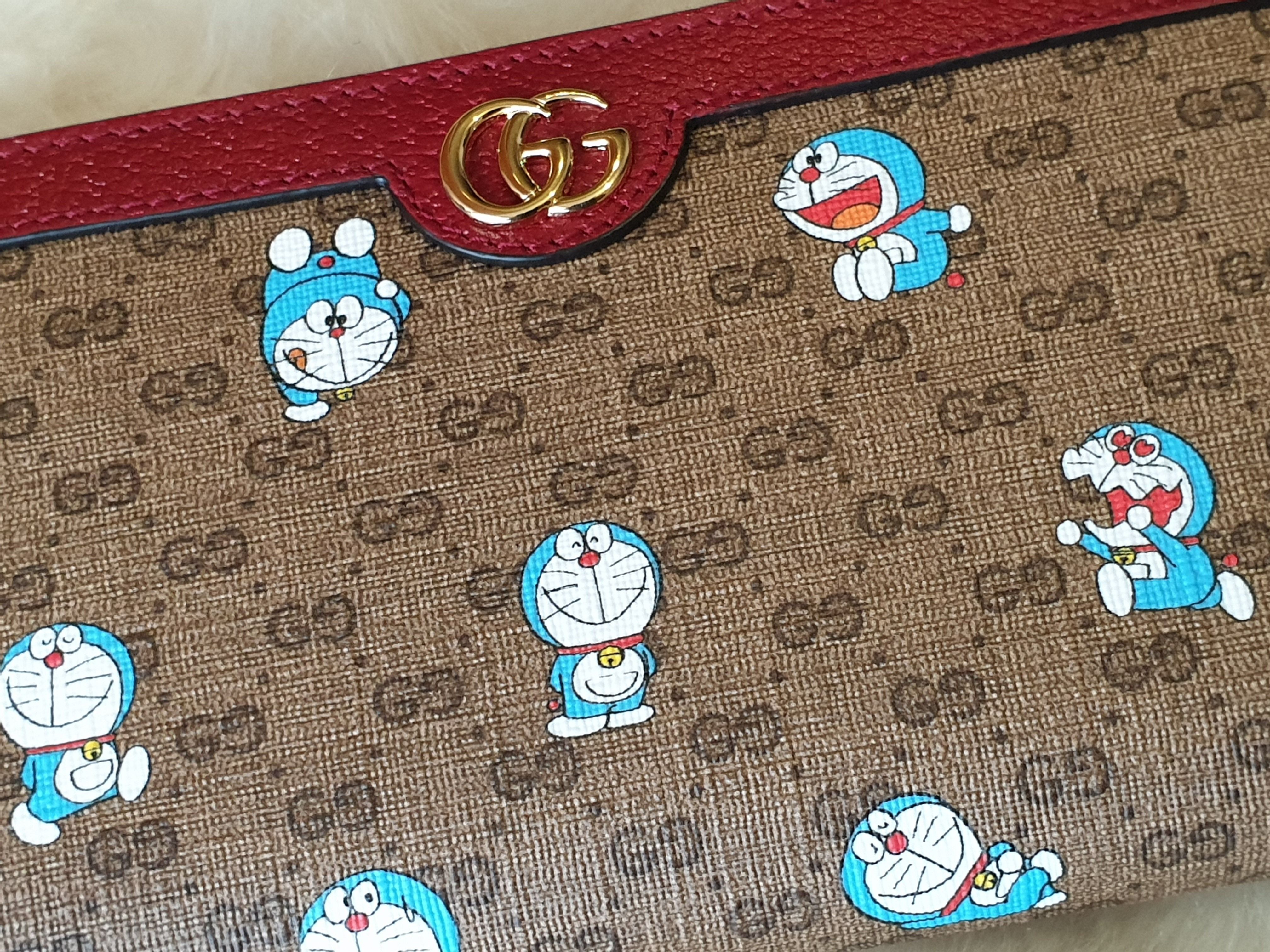 GUCCIラウンド長財布♪GGドラえもんプリント♪ボルドー (GUCCI/長財布