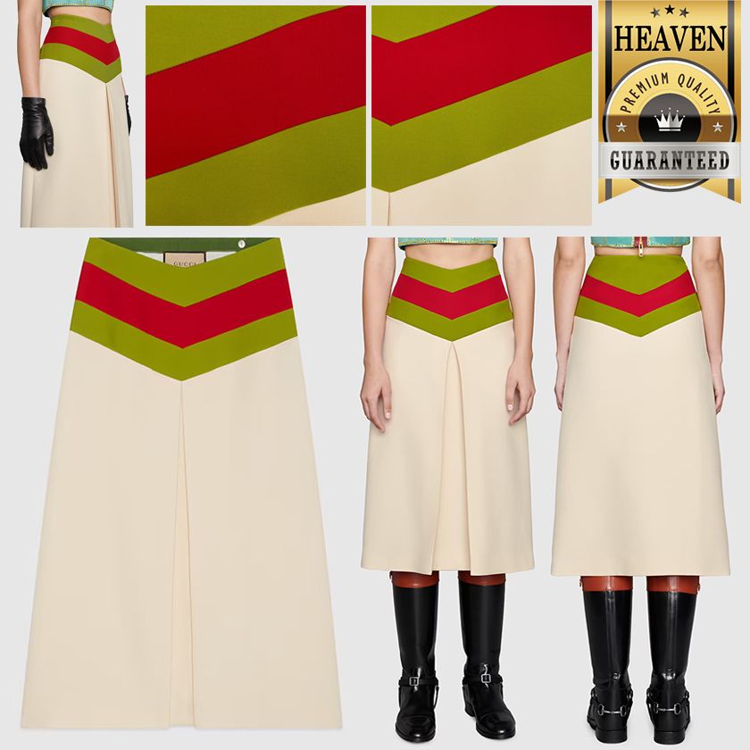 累積売上総額第1位【GUCCI☆グッチ】シェブロン スカート (GUCCI