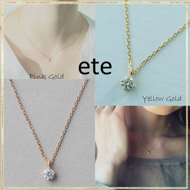 ete ネックレス K18 ダイヤモンド 0.15ct ブライト☆国内発送