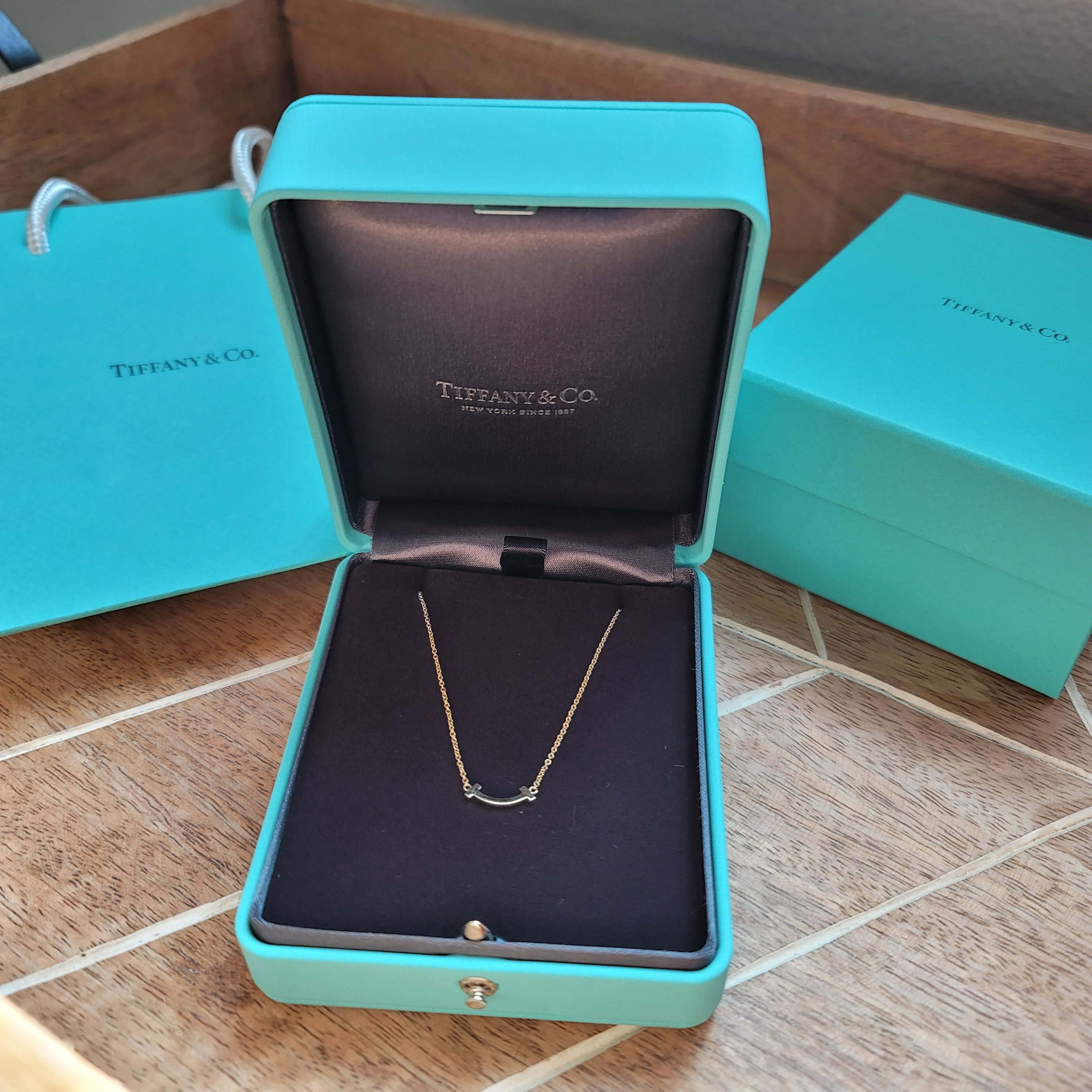Tiffany☆大人気 ティファニー T スマイルミニ ペンダント 送込