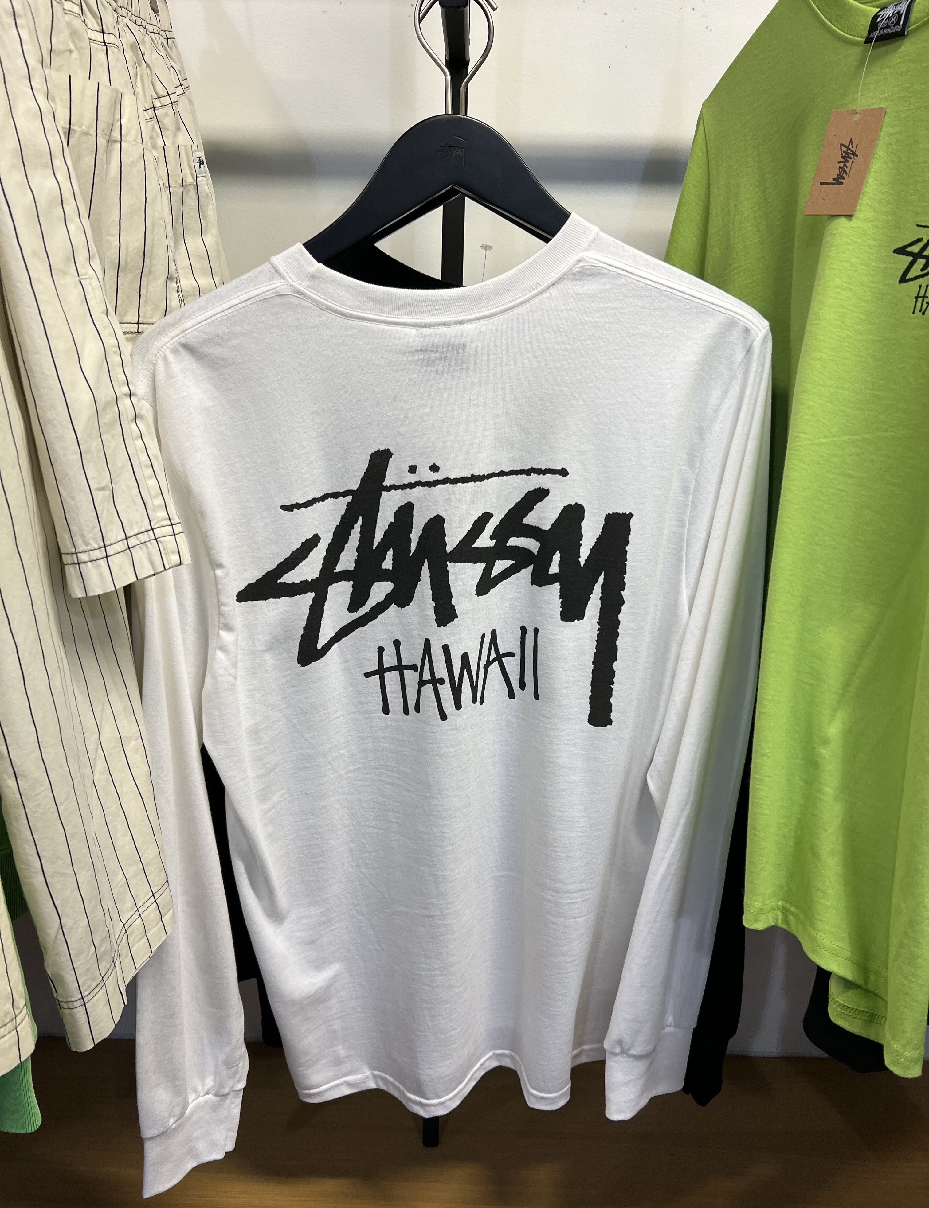 ハワイ限定☆Stussy HAWAIIロゴ入り メンズ長袖Tシャツ (STUSSY/T