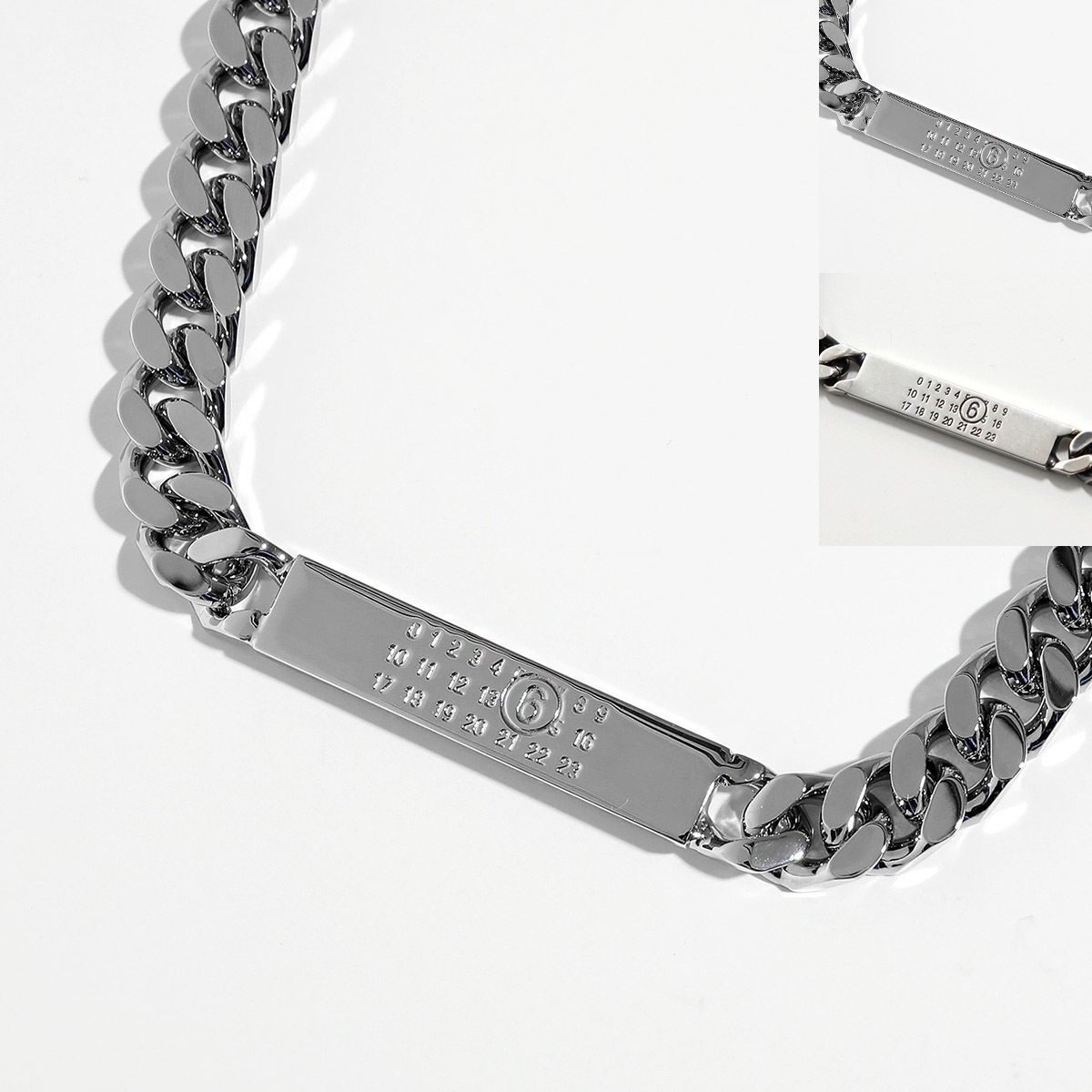 MM6 チェーンネックレス SM6UU0033 SV0235 ロゴ プレート (MM6 Maison