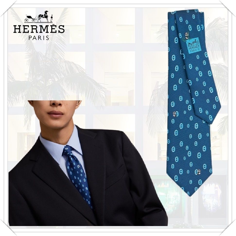 キュート☆彡》 エルメス ネクタイ マイヨン パンダ シルク (HERMES