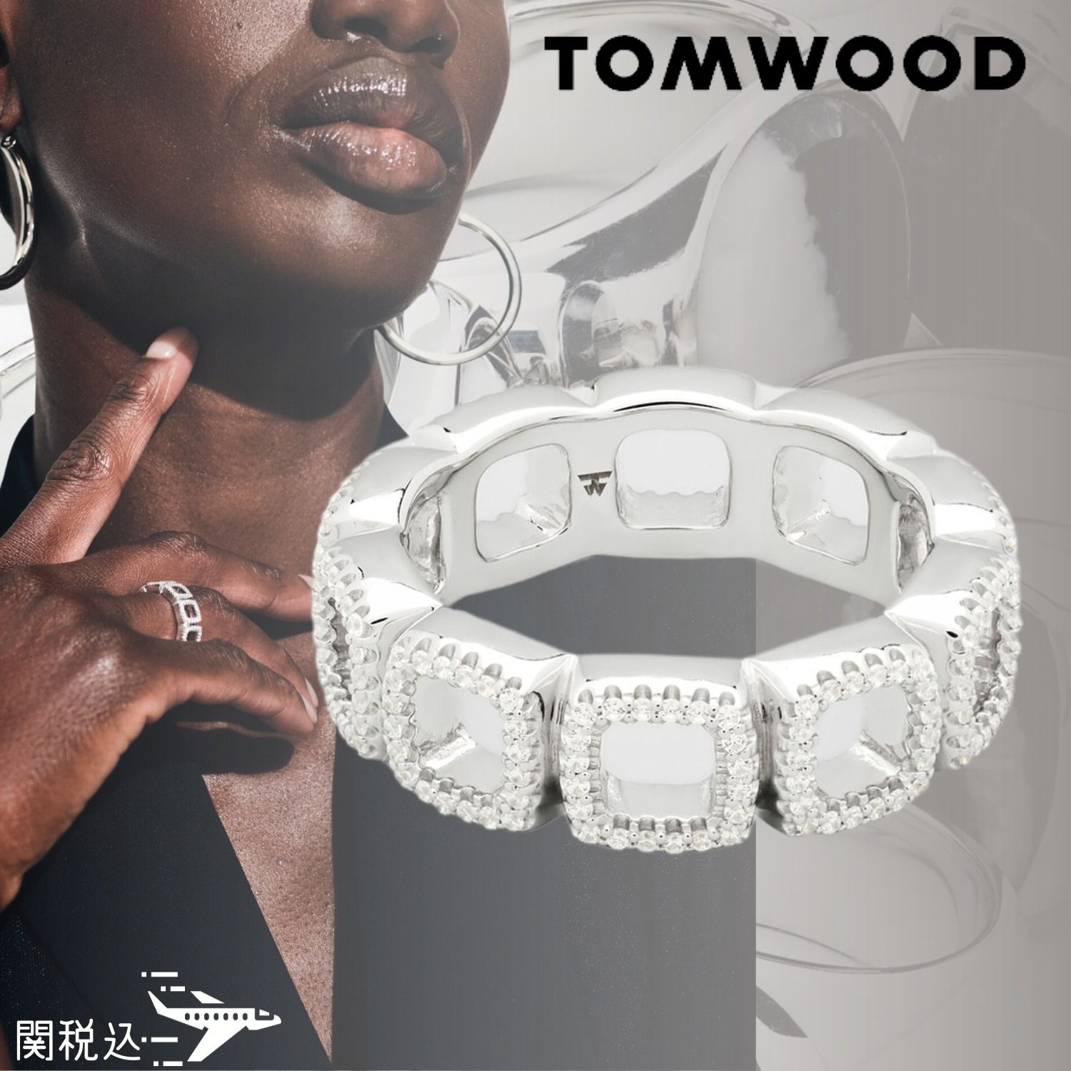 TOM WOOD トムウッド Cushion Band Open Zirconia Ring リング (Tom