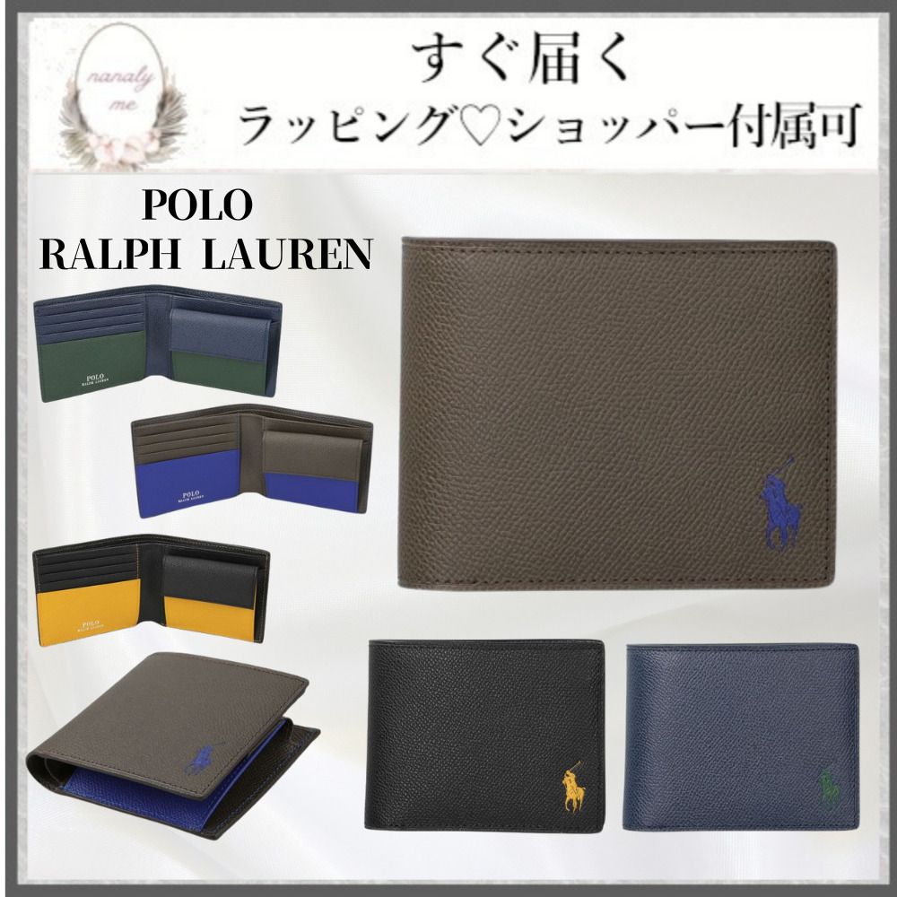 シンプルなデザイン♪】ポロラルフローレン 二つ折り財布 (POLO RALPH