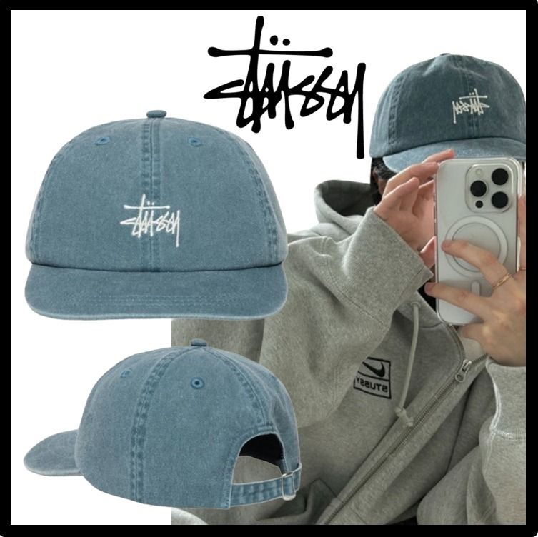 関税込☆STUSSY☆Low Pro Basic Washed Strapback Cap Midnight
