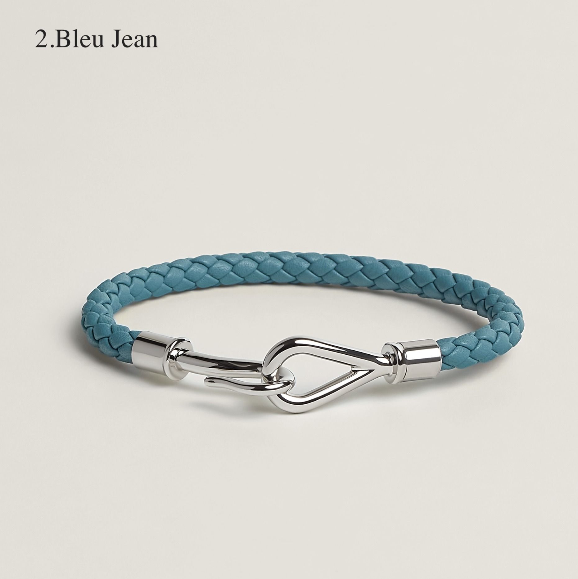 ◇HERMES◇ Jumbo H bracelet シルバー レザーブレスレット (HERMES