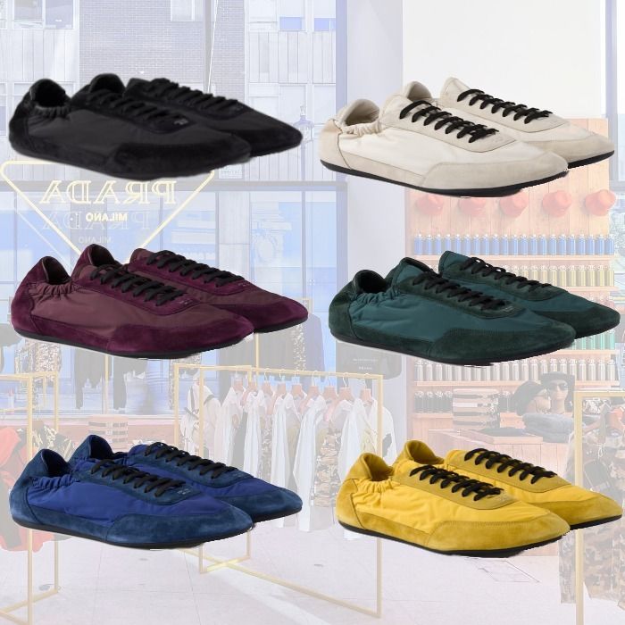 25SS】新作コラプス Re-Nylon xスエード スニーカー◇プラダ◇ (PRADA