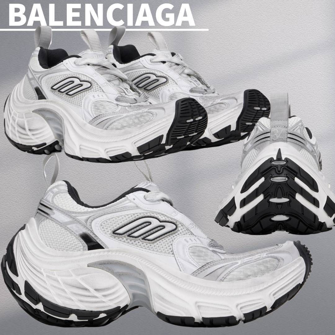 関税込【BALENCIAGA】10XL mesh sneakers White/Gray (BALENCIAGA