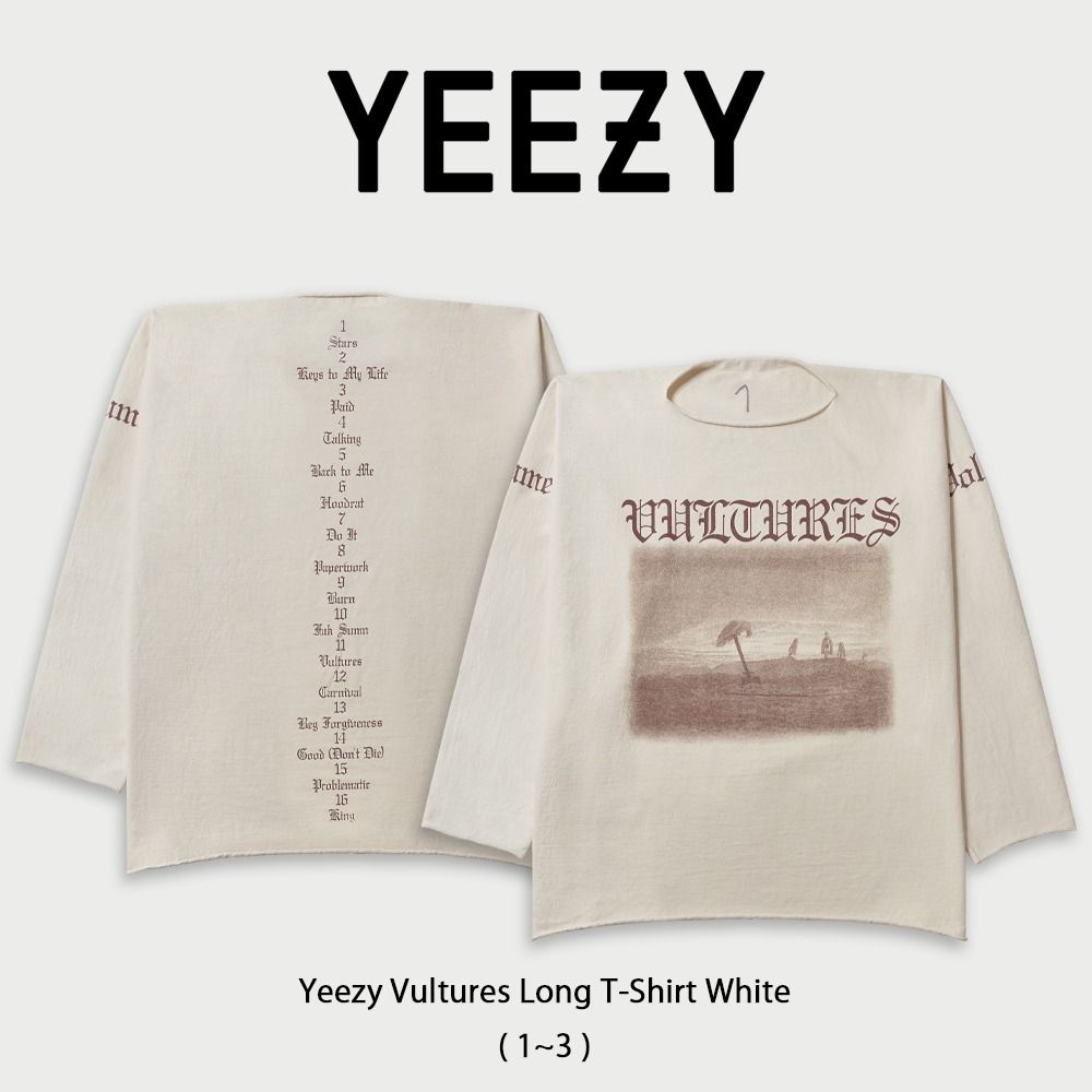 Yeezy】 正規品☆ Vultures Long T-Shirt White (YEEZY/Tシャツ