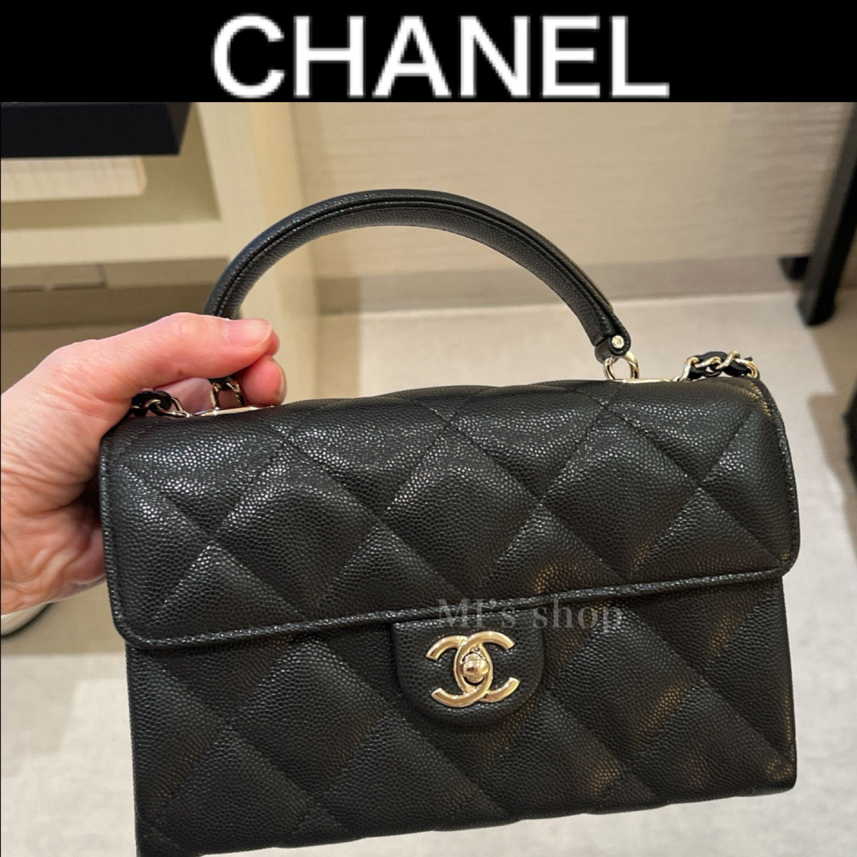 キャビアスキンのフラップバック】CHANEL ミニバック 21cm (CHANEL