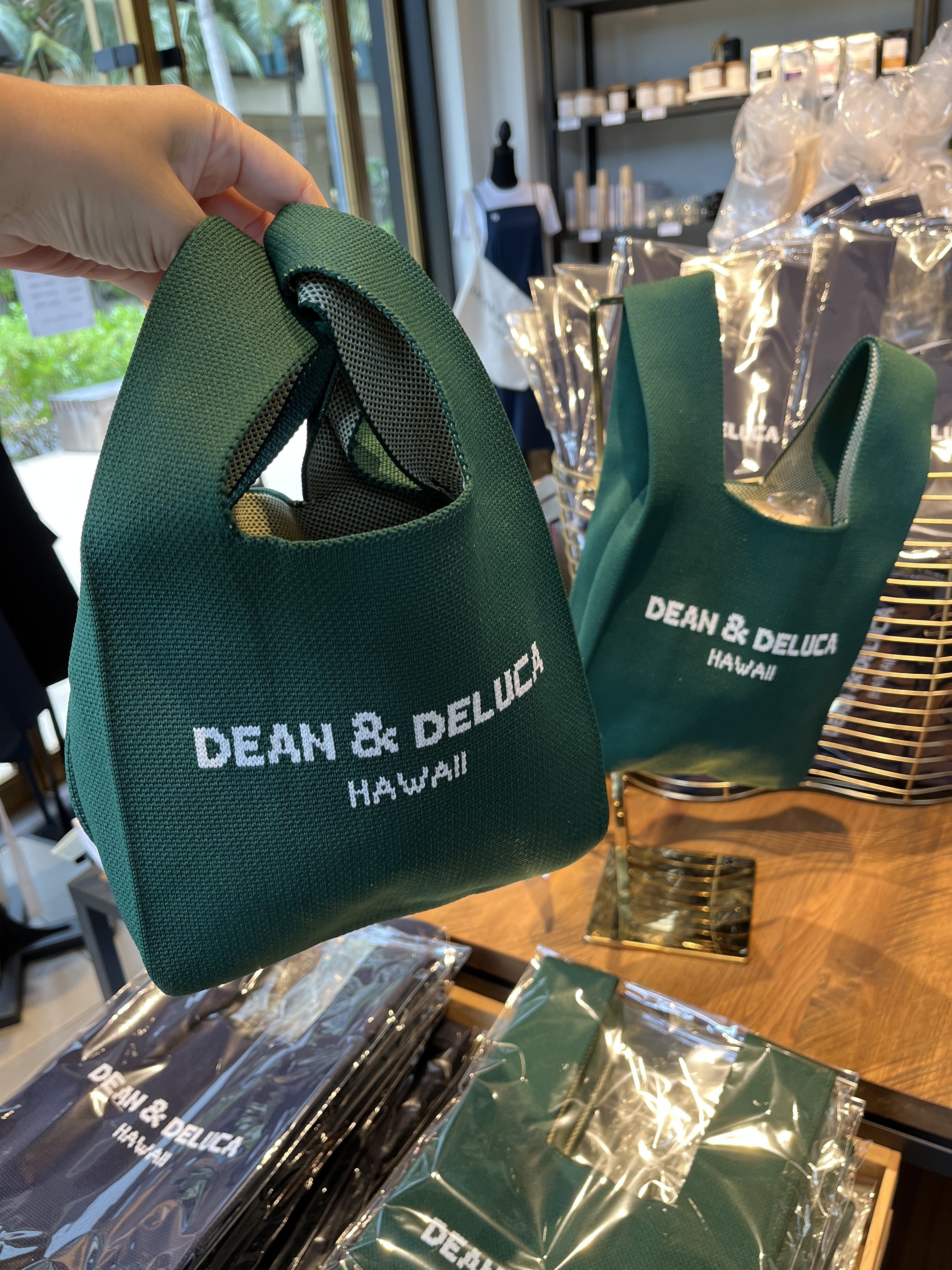 DEAN＆DELUCAハワイ☆カカアコ店限定 ニットバッグ 緑/Pineapple
