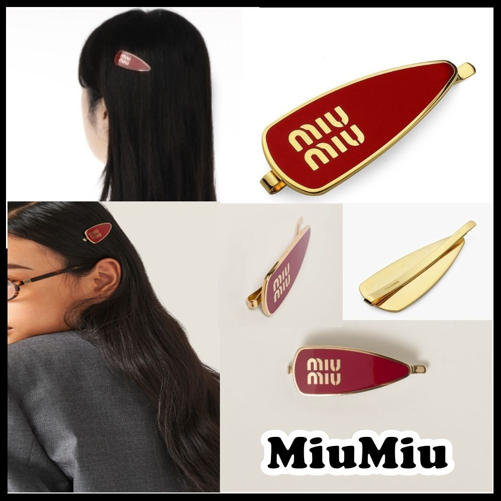 ☆早期完売☆MIUMIU☆ヘアピン☆5IF147 2F6T☆ロゴ ヘアクリップ