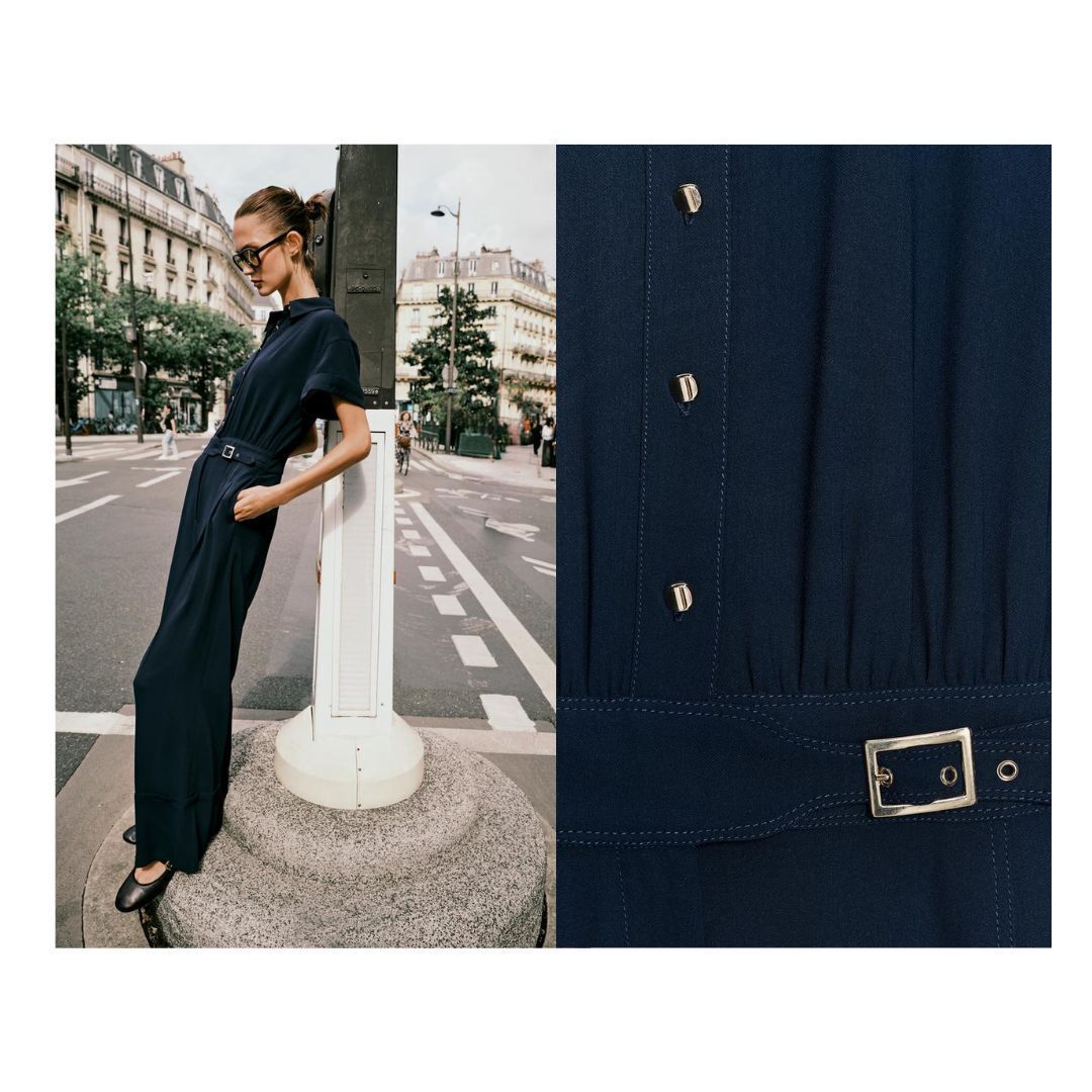 ZARA】クレープジャンプスーツ (ZARA/オールインワン・サロペット